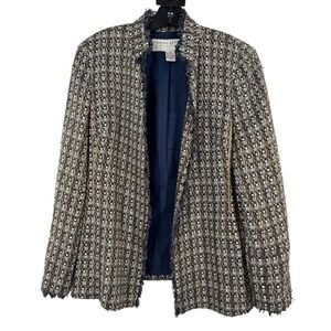 Doncaster Signature Women's Multi Fringe Tweed Blazer Jacket Size 10